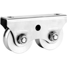 Pulley Rope Pulleys for Wire, Groove Wheel Pulley, U Groove Wheel Pulley, Stainless Steel Pulley Block, Super Quiet Single Lifting Rope Pulley Pulley Roller Rail Block for D