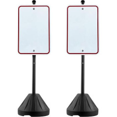 VEVOR Portable Sign Post, 1.52m 2 Pcs Cast Iron Sign Post Holder, Rolling Parking Sign Stand for No Parking Road Signs, Disabled Parking Sign with Base, Black
