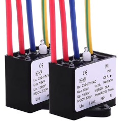 Surge Protection Fine Protection Type 3, 230 V Installation Module with Status Indicator, for LED Light Lighting Protection, Pack of 2