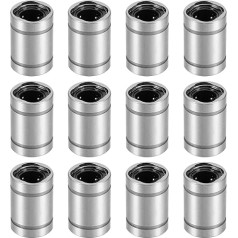 QUARKZMAN 12pcs LM5UU Linear Ball Bearings 5mm Bore 10mm Outer Diameter 15mm Length Linear Bearing for CNC 3D Printer