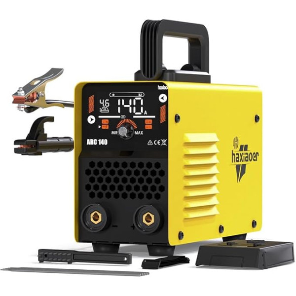 haxiaoer ARC140 Electrode Welding Machine - 140A 230V IGBT DC Inverter Welding Machine with Lift TIG, LED Indicator, Anti-Stick, Hot Start, ARC Force, 10 Rods