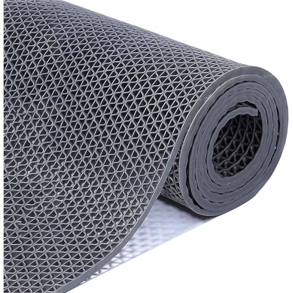 Non-Slip Floor Mat for Drainage of Shower Rooms, PVC Mats for Swimming Pools and Bathrooms, Commercial Floor Mats for Garages, Spas and Restaurants (Color : Grey, Size : 90x150