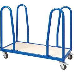 BRB Stake trolley with 4 brackets, L x W x H 1000 x 500 x 865 mm, 4 swivel castors, 2 with parking brake, load capacity 250 kg