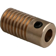 Brass Worm Set with 0.5 Module, 60 Teeth Worm Gear for Gear Shafts with 5 mm Bore, Accessories for Replacing Gears