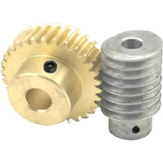 1MOD Stange 18 8 mm Kupferschneckengetriebe Stahlschnecke D18 Untersetzungsverhältnis 20 25 30 40 50 60 Zahngetriebe Schneckengetrieberitzel(Worm gear 60t 8mm)