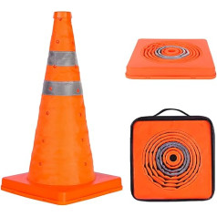 Single Pack Folding 45cm Safety Cone with Reflective Collar GUARDLEAD Traffic Cones for Traffic and Safety Applications