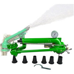 NXTFNRNX Schlagregner mit Druckmesser, 360°-Drehung bei langsamer Geschwindigkeit, großflächiger Bewässerungsspray, 1,5-Zoll-Farm-Bewässerungsspray für Ackerland-Bewässerungssysteme