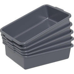 Mayish Küchenbuswannen aus Kunststoff, 8 L, Klein, Kommerzielle Busbox, Dunkelgrau, 5 Packungen