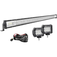 AUXTINGS LED Auxiliary Headlight with 3 Rows 127 cm 648 W LED Fog Light, 10 cm LED Work Light for Off-Road Vehicles ATV AWD SUV 4x4 Pickup, 12 V 24 V Waterproof