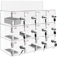 Handy-Aufbewahrungsschrank Wandschrank Transparente Box mit Schloss 6-30 Fächer Nummerierte Fächer Ideal für die sichere Organisation von Handys