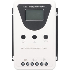 2023 Improved Solar Charge Controller, DC 12V 24V 36V 48V Controller, Automatic PWM Detection System, Solar Panel Charge Controller MPPT, Car Parameters, LCD Display (60A)