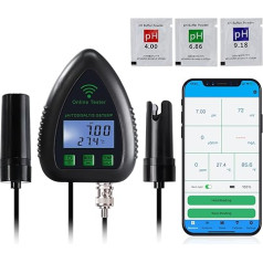 5 in 1 pH TDS SG Temp Salinity Tester Data Recording Water Quality Tester for Aquarium, Aquaculture Pond etc. Intelligent Remote Monitoring