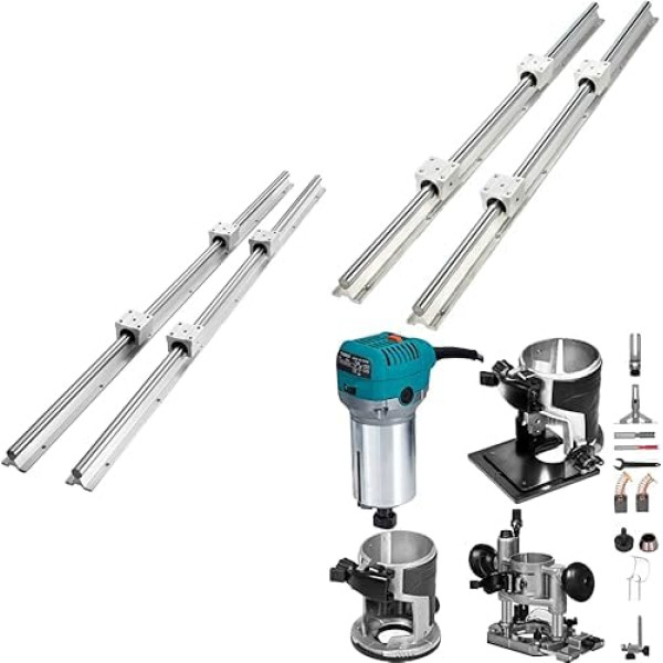 VEVOR Linear Guide Linear Rail Carbon Steel Aluminium Guide Rail and Wood Router Router Edge Milling Machine