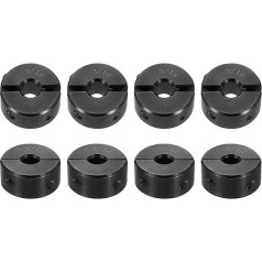 QUARKZMAN Pack of 8 Double Opening Shaft Collar for 3/16 Inch Shaft, Shaft Sleeves, 5/8 Inch Outer Diameter, 5/16 Inch Width, Black Oxide Steel Lock Collar Clamp, Clamp Shaft Collar