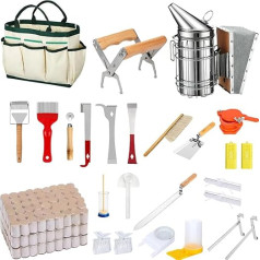 Imker Zubehör,Imkereibedarf Zubehör,Imker Set,Imkerbedarf, 28-teiliges Bienenzucht-Starter-Set,J-Haken, Rahmengriff, Imkerei-Werkzeuge und Zubehör, für Imkereibedarf, Starterset