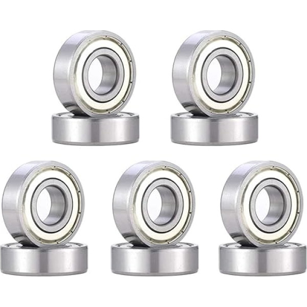 TUZUK 10 Stück Rillenkugellager 6005-ZZ 25x47x12 mm P6, doppelseitig metallabgedichtet, vorgeschniert für Roller & Skateboards