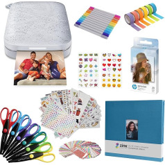 HP Sprocket Portable 2x3 Inch Instant Photo Printer (White) Scrapbooking Kit