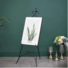 CONGRUI Zusammenklappbare Metall-Staffelei, 120/150 cm hoch, leicht, Hochzeitsstaffeleien, tragbar und verstellbar, Stativ für Fotos, Speisekarten und Werbetafeln (Schwarz, 120 cm)