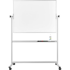 kaiserkraft Whiteboard Set Type SP | Mobile | Sheet Steel | Varnished | with Storage Tray | H x W 1834 x 1920 mm