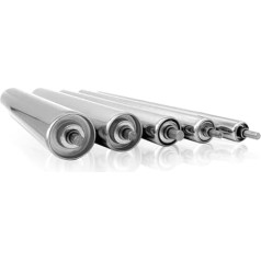 Conveyor Belt Carrier Rollers, Conveyor Belt Pack of 5 Powerless Rolls for Factories, Wood Conveyors, Gravity Transfer Replacement Roller Made of Stainless Steel, Industrial Belt Conveyor Roller