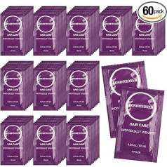 Haarspülung in Reisegröße, für Damen und Herren, tiefenpflegend, feuchtigkeitsspendend, 10 ml, einzeln verpackt, geeignet für Reisen, Hotel, Gäste, Wohltätigkeitsorganisationen, Violett, 60 Stück