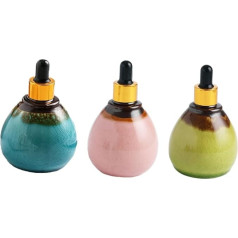 MOTHNUR 3 Stück Keramische Ätherische Ölflaschen mit Pipette für Diy Düfte und Aromatherapie Platzsparend und Langlebig
