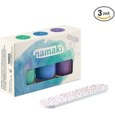 Namaki Nail Polish Set - Caribbean, Electric Blue, Purple Glitter