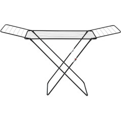 Wenko Champion Clothes Dryer with 18 m Drying Length, with Child lock, Foldable to save space, 170 x 98 x 55 cm, Steel Powder Coated in Matt Black