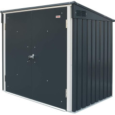 Duramax Wheelie Bin Box for 2, Shelter for 2 Wheelie Bins with Top Opening and Lockable Double Doors, Metal Storage Shelter, Hides for Rolling Wheelie Bins, Anthracite