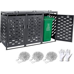 VEVOR Wheelie Bin Box, 3 x 240L Wheelie Bin House, Wheelie Bin Cover, Wheelie Bin Cover, Lockable Wheelie Bin Storage Shed for Wheelie Bin, Garden, Backyard and Patio