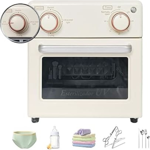 JOSBES UV Steriliser, 10 L Drying and UV Two-in-One Steriliser, 150 W Steriliser with Timer, Suitable for Mother-Child Products, Towels, Hairdressing Salons, Nail Salons