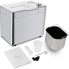 Meykey Bread Maker with 25 Baking Programmes, 13 Hour Timer, Stainless Steel, 550 W