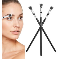 Wimpernpinsel, 3 Stück, zusammenklappbar, abgewinkelt, fächerförmige Mascara-Bürste, Präzisions-Wimpernbürsten für obere und untere Wimpern, multifunktionales Make-up-Werkzeug für einfache Anwendung