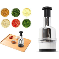 Acouto Mini Chopper, Stainless Steel Onion Press Chopper Manual Food Blender Baby Food Maker for Meat Vegetables Fruit Onion Garlic