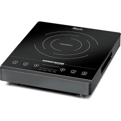 ROMMELSBACHER CT 2002/IN Single Cooking Plate, Induction, Glass Ceramic, Touch Control, Pot Detection, 10 Power Levels, 10 Temperature Levels 60-240 °C, Timer, Recessed Grips, Very Quiet Fan, 2000