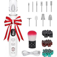 PELCAS Electric Nail Cutter 10 Speeds Cordless Nail Drill Professional Nail Grinder with LCD Screen Portable Manicure Set for Human Pet Thick Natural & Acrylic Nails