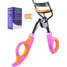 Whalrace Eyelash Curler, Premium Eyelash Curler for Most Eyelashes, Curved, Two-Tone Handle, Slim Eyelash Curler, Natural and Durable Eyelash Curler for Women (Orange Purple Handle)