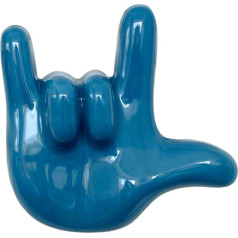 Letshelter | Ceramic Towel Hanger and Decoration for Radiator in the Shape of a Sign I Love You Blue Handmade in Italy - Attaches directly to the radiator