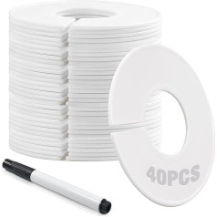 Pack of 40 Clothes Racks Size Dividers: Baby Clothing Separator Size Rings for Clothes Racks Size Divider Marker Pen Can Be Used in Wardrobes Shopping Malls Clothing Stores