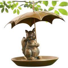 Eichhörnchen Schirm Vogelfutterhaus, Metallische Süße Vögel Futterhalterung Mit Schirm, Futterstation Für Balkon Terrasse Garten