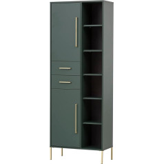 Schildmeyer Kent 701260 Tall Cabinet, Forest Green/Gold, 67.1 x 33.1 x 184.3 cm