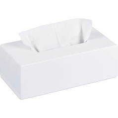 Relaxdays Bamboo Tissue Box Cosmetic Tissue Box Refillable Tissue Box Tissue Box White 1 Piece