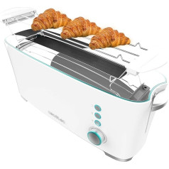 Cecotec Toaster Toast&Taste Extra W, 1000W, Doppelter XL-Schlitz für dicke Brotscheiben, Selbstzentrierungssystem, 7 Röststufen, Automatischer Auswurf, Krümelablage