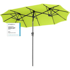 Sekey Double Parasol with Crank and Tilt Function, Large Parasol, Market Umbrella for Patio, Balcony and Garden, Windproof, Stable, UPF 50+, Apple Green + Twist Function