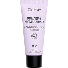 GOSH Primer for Oily & Combination Skin with SPF 15, Vegan, Matting & Moisturising Primer, SPF 15, Allergy-Certified & Fragrance-Free Makeup, Prime + Hydramatt Colourless