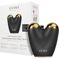 GESKE SmartAppGuided™ MicroCurrent Face-Lifter 6 in 1 Facial Lifting Face & Jawline Trainer Face Tightening Anti Ageing Device Microcurrent Against Wrinkles Double Chin Remover