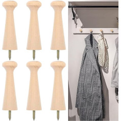 10 x Holz-Shaker-Wäscheklammern, zum Aufschrauben, 8,4 cm, massives unlackiertes Holz, Shaker-Gestell, Holzhaken zum Aufhängen von Kleidung, Hüten, Schlüsseln, Taschen, Handtüchern