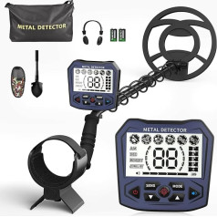 GJCrafts Professional Metal Detector for Adults Children, Anti-Interference Chip, IP68 Waterproof, Supports Battery and USB Power Supply, 5 Detection Modes, Includes Headsets, 2 Batteries, Shovel