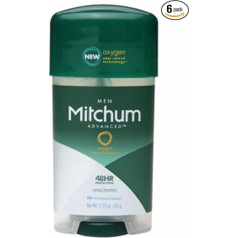Mitchum Anti-Perspirant & Deodorant, Power Gel, Unscented, 2.25 Oz (63 G) (Pack Of 6)