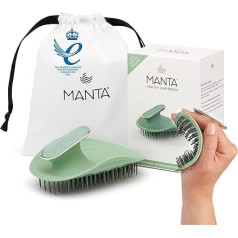 Manta Hair Brush without Pulling, Scalp Massage Brush, Promotes Healthy Hair Growth and Blood Circulation, Detangling Brush, for Curly and Straight Hair, Shampoo Brush, Scalp Brush, Green